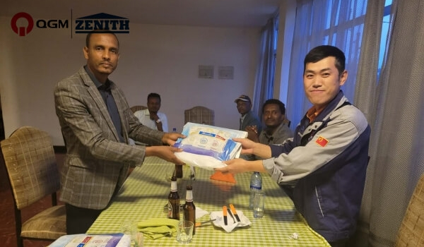 Ny QGM QT6 blokkfremstillingsmaskin-produksjonslinje fullført i Nekemte for gjenoppbygging etter krigen.