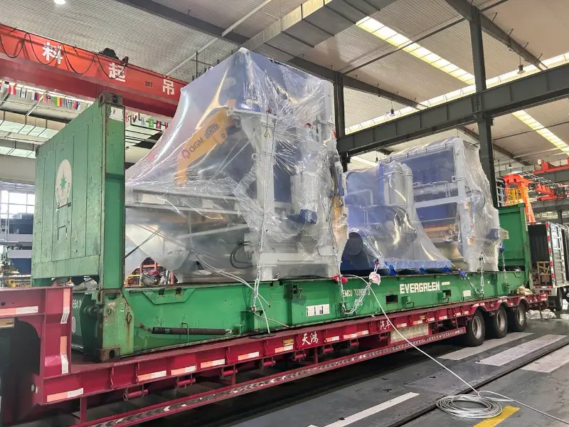 Quangong Machinerys 1500 storskala produksjonslinje for murstein blir sendt til utlandet igjen